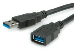 Kabel USB 3.0 A-A verleng  0,8 meter zwart