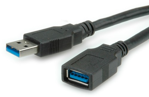 Kabel USB 3.0 A-A verleng  0,8 meter zwart