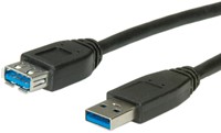 Kabel USB 3.0 A-A verleng  1,8 meter zwart