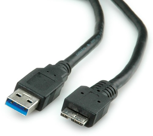 Kabel USB 3.0 micro  0,8 meter zwart