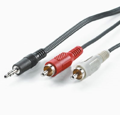 Kabel audio 3,5mm - cinch male  5 meter zwart