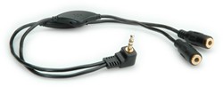 Kabel audio 3,5mm spitter 30cm zwart