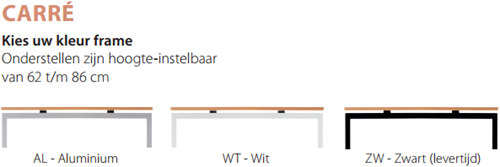 Bureau Huislijn Carré 4-poots, hoogte instelbaar 62-86cm, incl. kabelgoot, leverbaar in div. maten en uitvoeringen-3