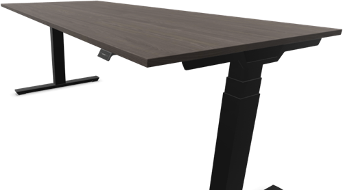 Bureau Crew T 180x80cm, T-poten elektrisch hoogte verstelbaar 65-130cm, frame zwart (SS), blad 25mm Piment Essen (PE), bediening met geheugen, (excl. eventuele verzendkosten)-2