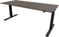 Bureau Crew T 180x80cm, T-poten elektrisch hoogte verstelbaar 65-130cm, frame zwart (SS), blad 25mm Piment Essen (PE), bediening met geheugen, (excl. eventuele verzendkosten)