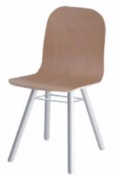 Stoel Carvi 4-poots, metalen frame, houten kuip, in diverse uitvoeringen