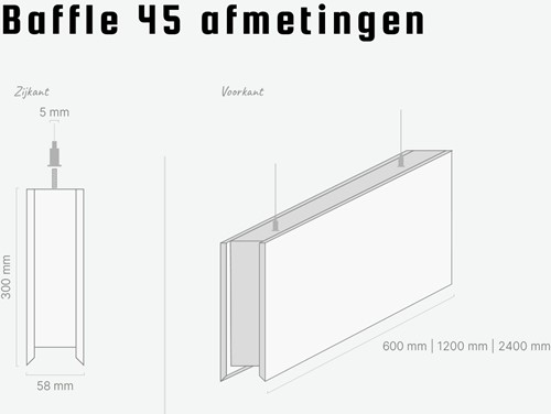 PET-vilt Akoestische Baffle 45-3