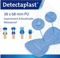Elastische blauwe textielpleister Detectaplast 68x38mm ds/50-2