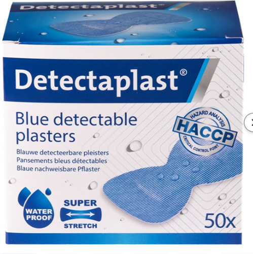 Elastische blauwe textielpleister Detectaplast 68x38mm ds/50