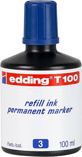 Inkt Edding T-100 blauw fles