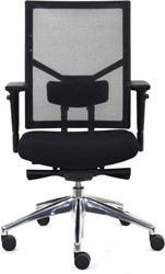 Bureaustoel DEKAS model Edition Netweave, inclusief extra dikke comfortzitting en verstelbare armleggers, stof zwart, AKTIE-MODEL