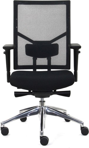 Bureaustoel DEKAS model Edition Netweave, inclusief extra dikke comfortzitting en verstelbare armleggers, stof zwart, AKTIE-MODEL