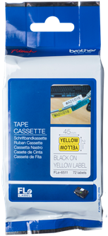 Brothertape FL-E6511 45mm zwart op geel voorgestanste kabelvlag
