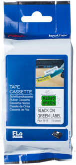 Brothertape FL-E7511 45mm zwart op groen voorgestanste kabelvlag