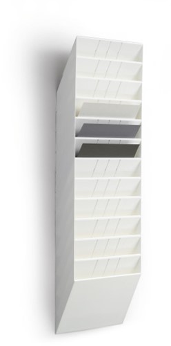 Folderhouder Flexiboxx A4 liggend wit set/12  incl. afdekplaat