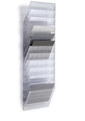 Folderhouder Flexiboxx A4 liggend transparant set/12  incl. afdekplaat