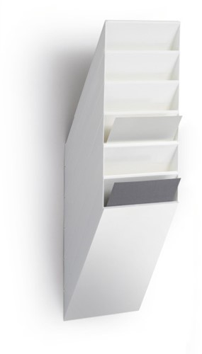 Folderhouder Flexiboxx A4 staand wit set/6 incl. afdekplaat