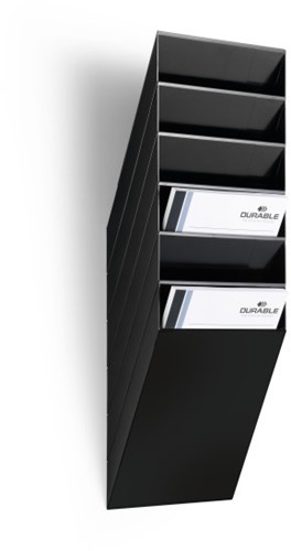 Folderhouder Flexiboxx A4 staand zwart set/6 incl. afdekplaat
