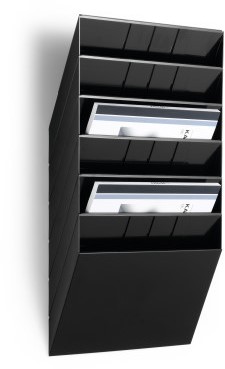 Folderhouder Flexiboxx A4 liggend zwart set/6  incl. afdekplaat