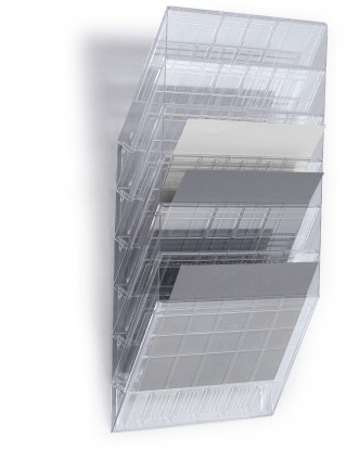 Folderhouder Flexiboxx A4 liggend transparant set/6 incl. afdekplaat