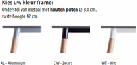 Hoge tafel Huislijn Corner rond 80 cm, metalen frame, vaste hoogte 110 cm, in diverse uitvoeringen-3