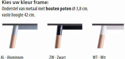 Hoge tafel Huislijn Corner rond 80 cm, metalen frame, vaste hoogte 110 cm, in diverse uitvoeringen-3