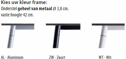 Vergadertafel Huislijn Corner rond 120 cm, metalen frame, vaste hoogte 75 cm, in diverse uitvoeringen-3