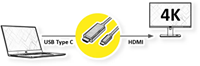Kabel Roline gold USB type C - HDMI adapterkabel M/M 2m-3