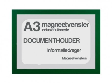 Magneetvenster TNP A3 incl. uitsnede groen