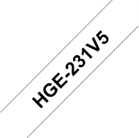 Brothertape HGE-231V5 12mm zwart op wit high grade pk/5-2