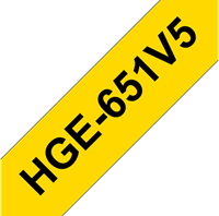 Brothertape HGE-651V5 24mm zwart op geel high grade pk/5-2