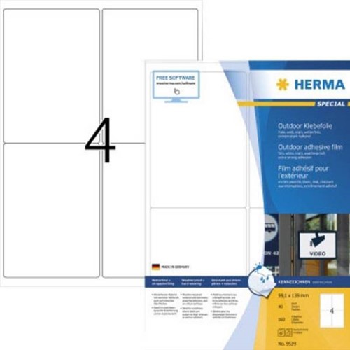 Etiket A4  99,1x139mm Herma 9539 outdoor ds/160