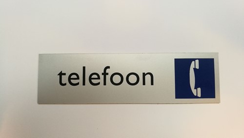 Deurplaatje zelfklevend 44x165mm - telefoon