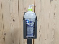 Desinfectiezuil RVS paal 130cm voor losse flacon met pomp-2