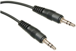 Kabel audio 3,5mm male/male  1 meter zwart