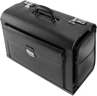 Pilotenkoffer Alassio Verona, zwart leer