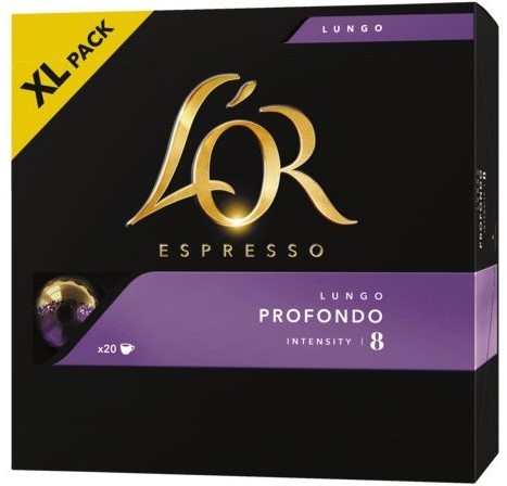 Koffiecups Douwe Egberts L'OR Espresso Lungo Profondo XL ds/20