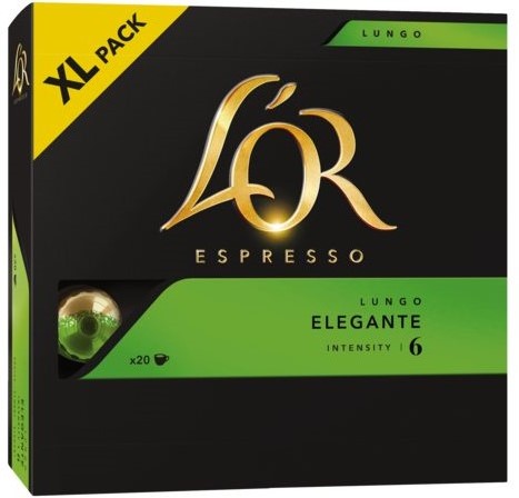 Koffiecups Douwe Egberts L'OR Espresso Lungo Elegante XL ds/20