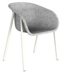 Stoel model LJ1, schaal PET felt light grey