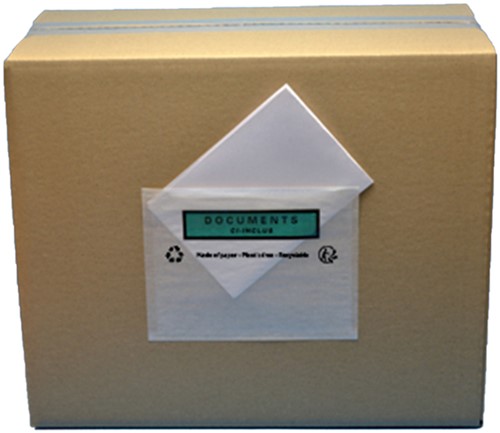 Paklijstenvelop papier transparant 250x320mm C4 bedrukt ds/500