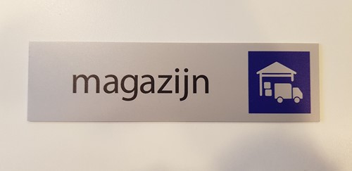 Deurplaatje zelfklevend 44x165mm - magazijn