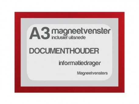 Magneetvenster TNP A3 incl. uitsnede rood