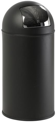 Afvalbak Pushcan 40L mat zwart