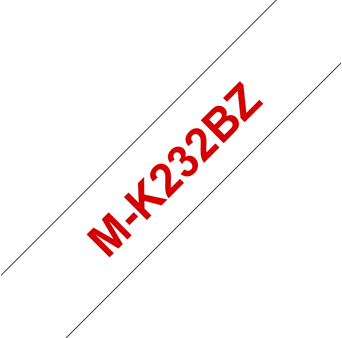Brothertape MK-232BZ 12mm rood op wit 