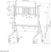 Verrijdbaar onderstel zwart Neomounts FL50-575BL1, 65" tot 115", tot 125kg-3