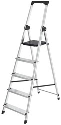 Huishoudtrap BRASQ  aluminium SLA500 zilver 5-treden