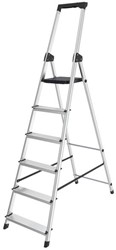 Huishoudtrap BRASQ  aluminium SLA600 zilver 6-treden