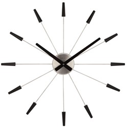 Wandklok 580mm NeXtime 'Plug inn' zwart