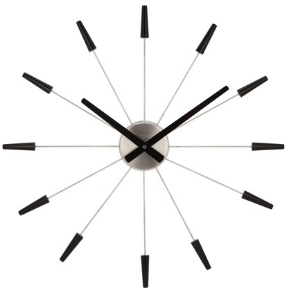Wandklok 580mm NeXtime 'Plug inn' zwart