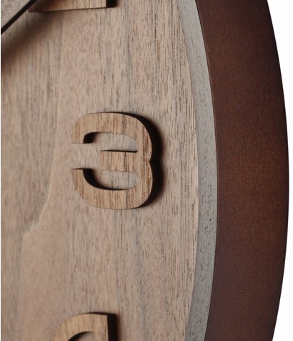 Wandklok 350mm NeXtime 'Wood Wood Medium' cijfers-3